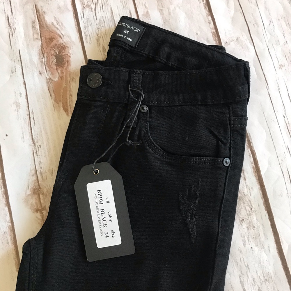 🧡last pair❗️ Just Black Skinny Distressed Jeans - Picture 5 of 13